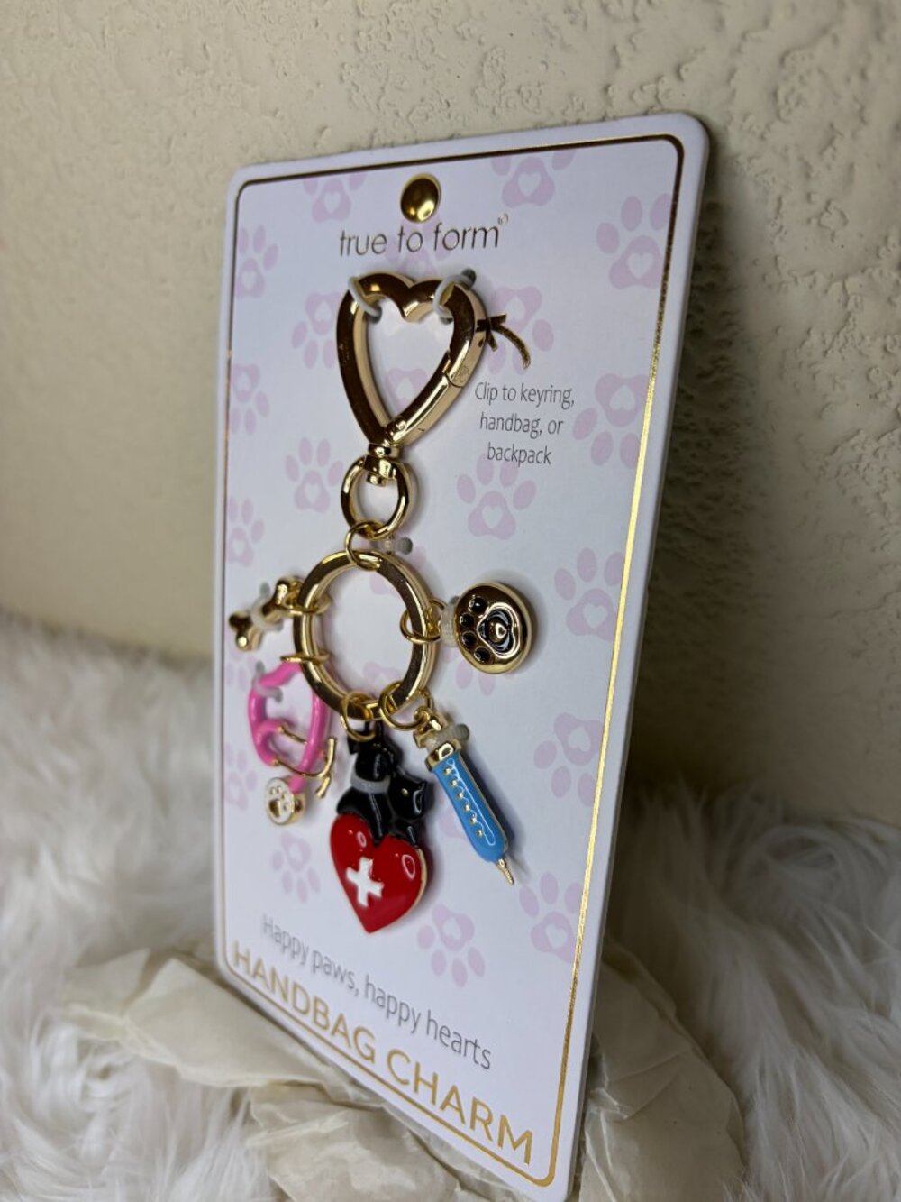 True to Form Vet Handbag Charm Keychain Dog Cat Pet Nurse Bag Charm NWT - Picture 3 of 5